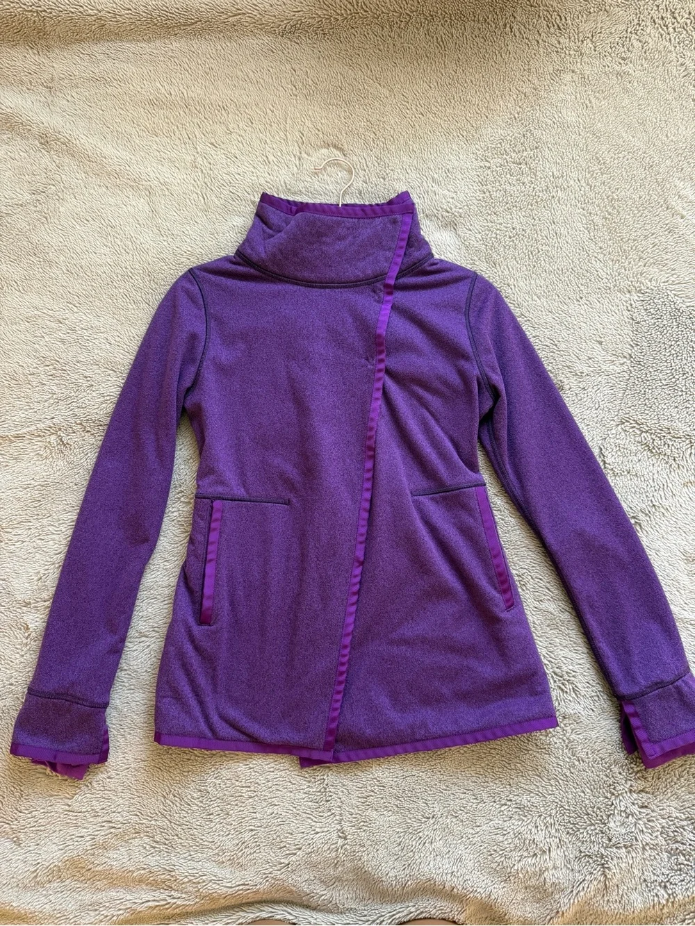 Ivivva by Lululemon Asymmetrical Purple Fleece Jacket